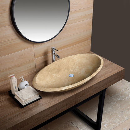 Firenze natural stone basin in a bathroom setting