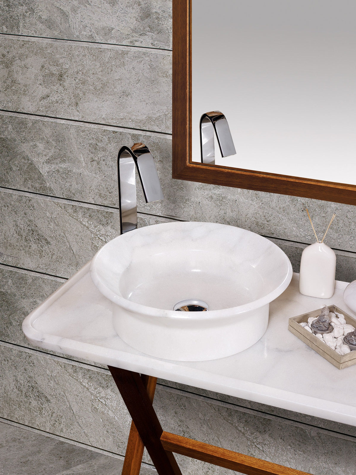 Consolle — natural stone basin set