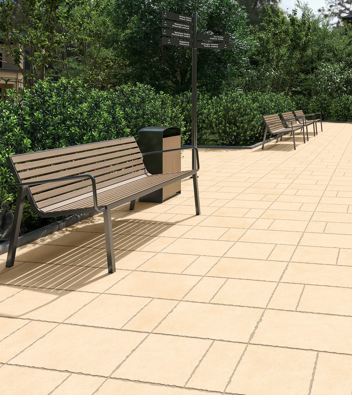 Cobble Modular Cenere Ivory porcelain tile