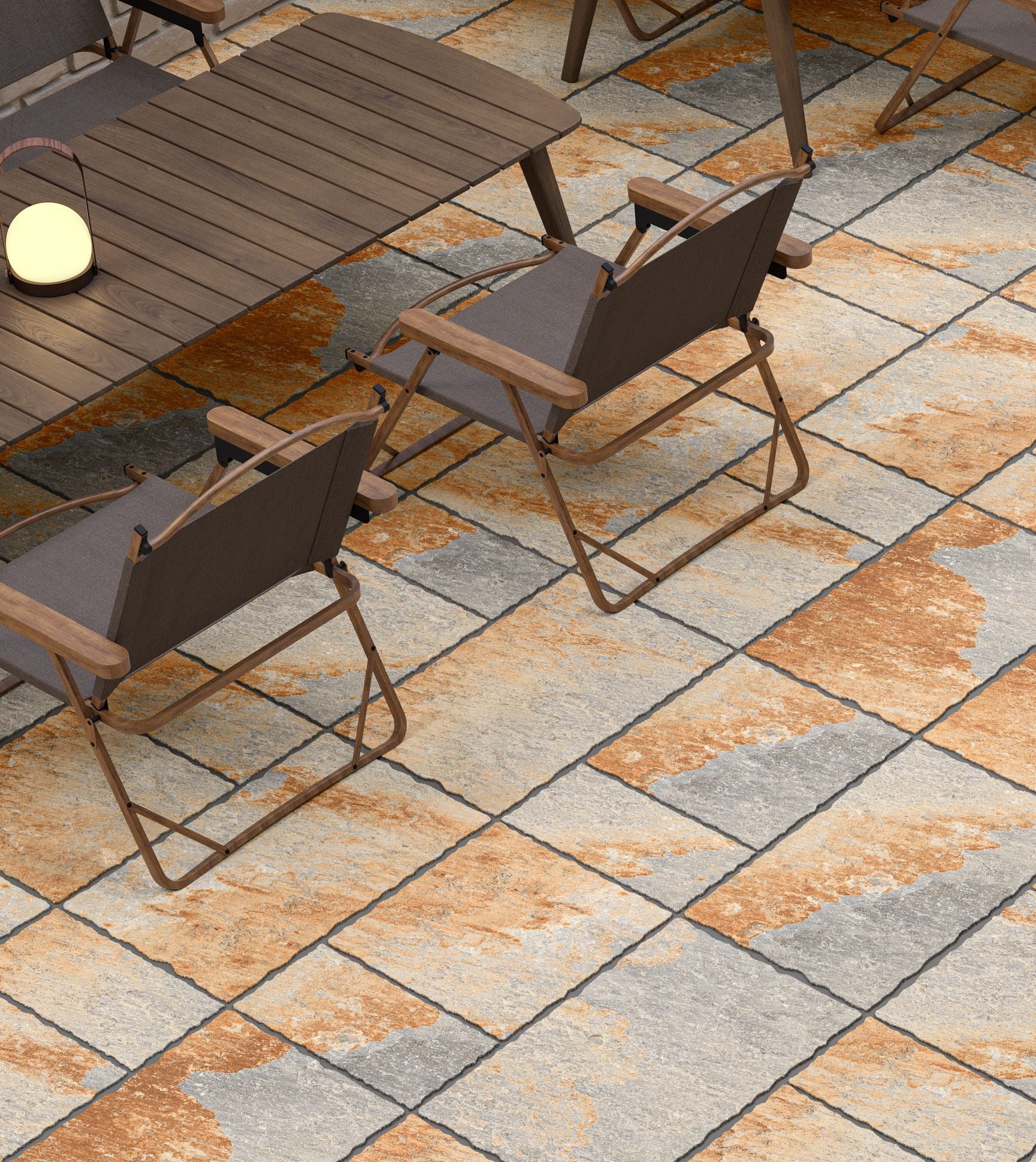 Cobble Modular Elegante Brown porcelain tile