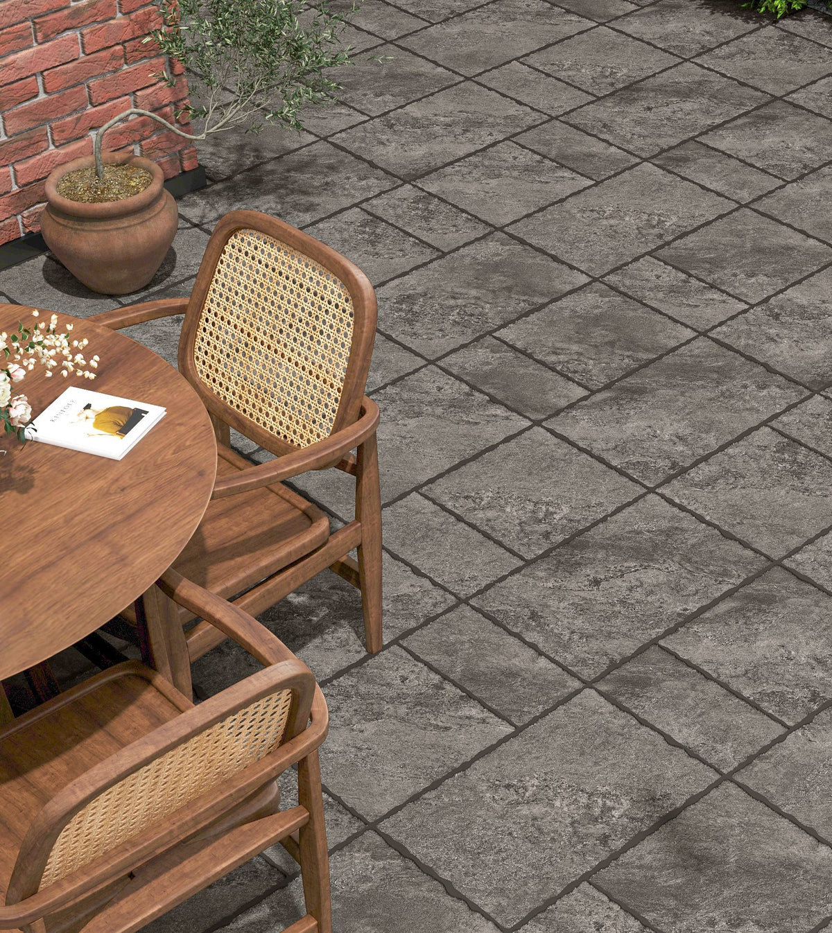 Cobble Modular Jupiter Black porcelain tile