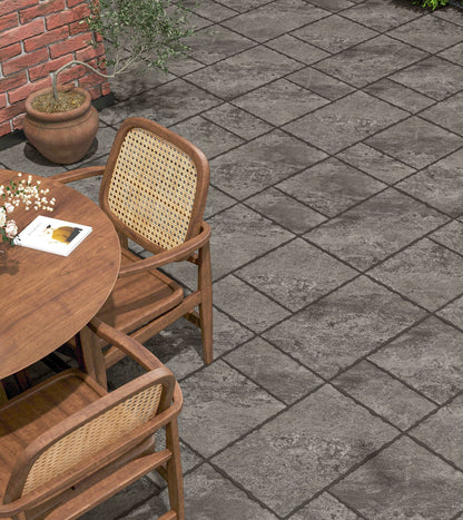 Cobble Modular Jupiter Black porcelain tile