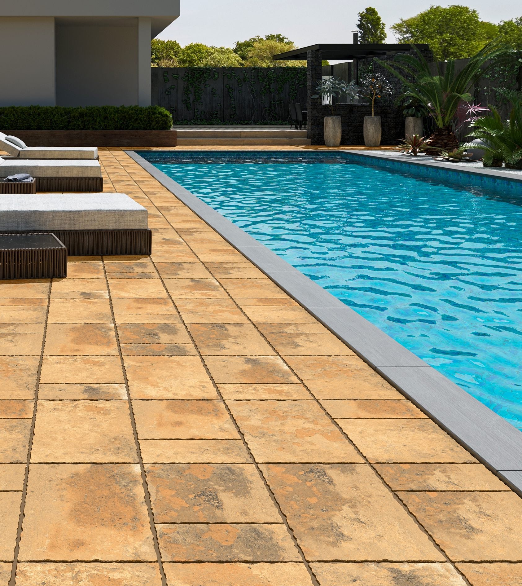 Cobble Modular Metastone Amber porcelain tile