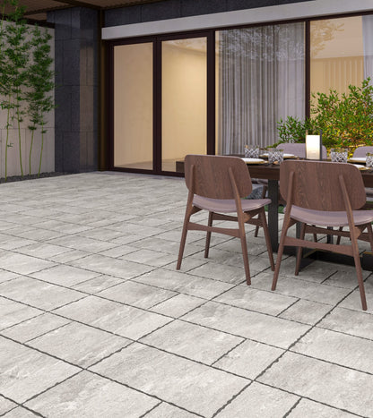 Cobble Modular Quartz Gray porcelain tile