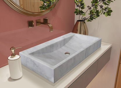 Brescia natural stone basin in a bathroom setting