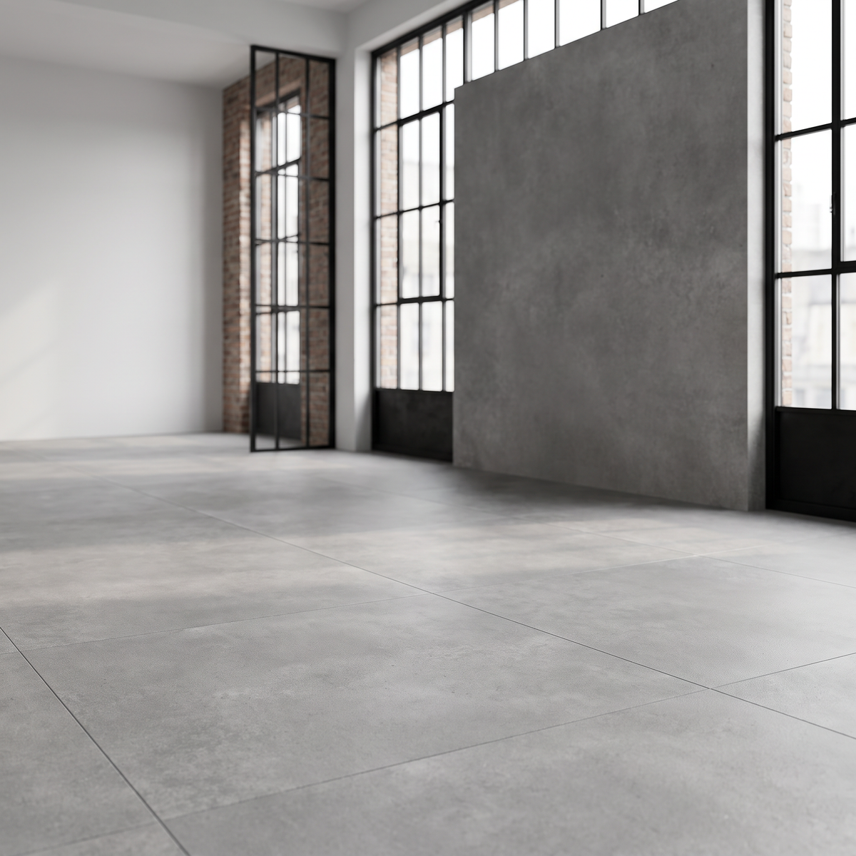 Cemento Grey porcelain tile in an interior setting