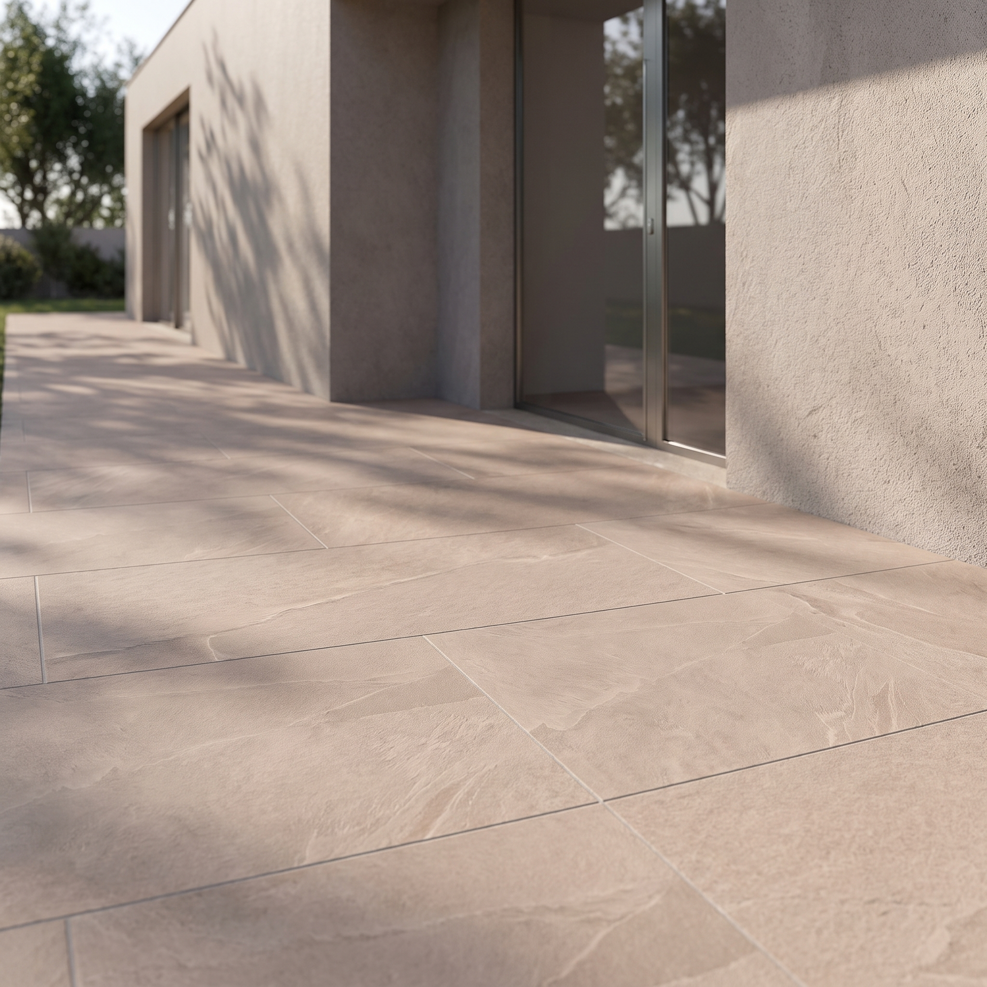 Torino Taupe porcelain paving in an outdoor setting
