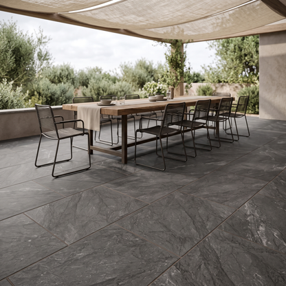 Catalina Brown porcelain paving in an outdoor setting