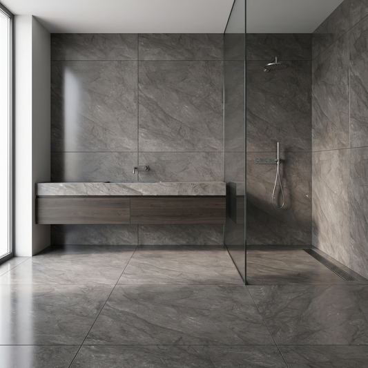 Catalina Brown porcelain tile in an interior setting