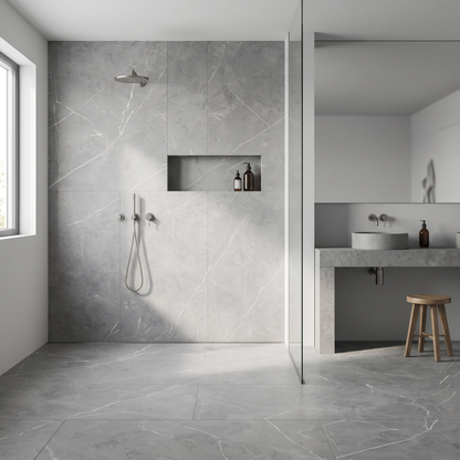 Pulpis Grey porcelain tile in an interior setting
