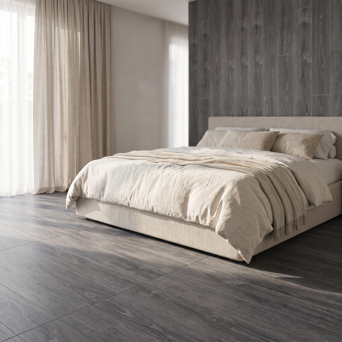 Trendwood Anthracite porcelain tile in an interior setting