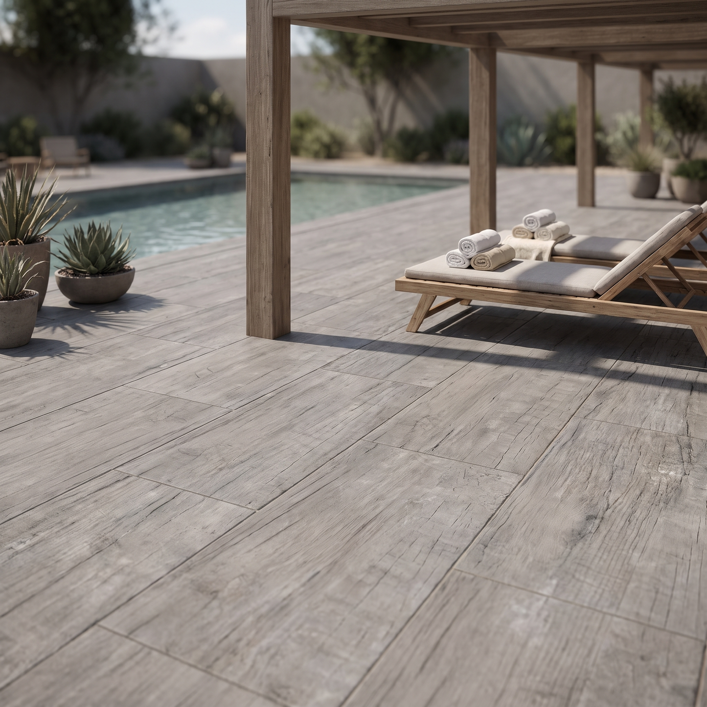 Arbole Grey porcelain paving in an outdoor setting