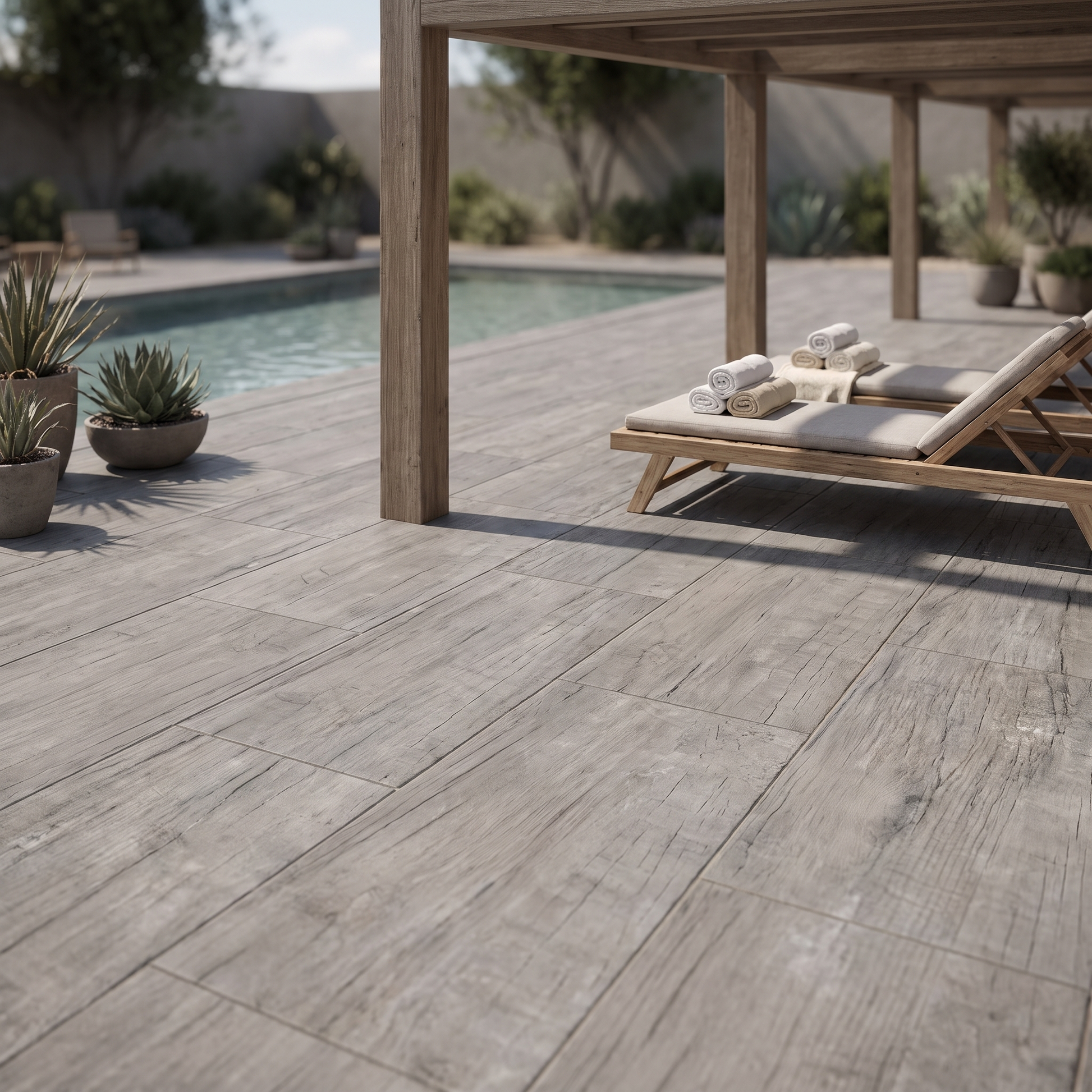 Arbole Grey porcelain paving in an outdoor setting