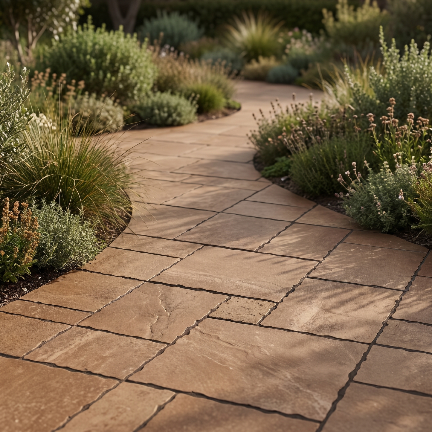 Cobble Modular Durango Cotto porcelain paving in an outdoor setting