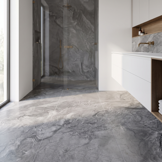 Nevada Anthracite porcelain tile in an interior setting