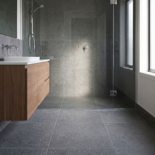 Bluestone Light porcelain tile in an interior setting