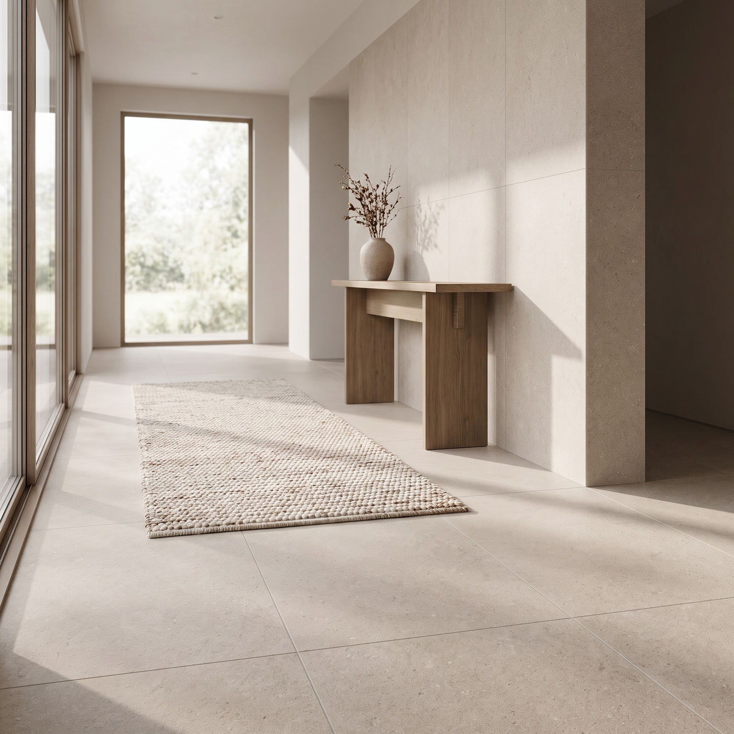 New Pietra Sand porcelain tile in an interior setting