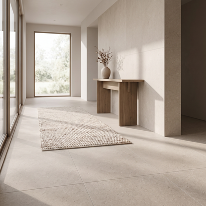 New Pietra Sand porcelain tile in an interior setting