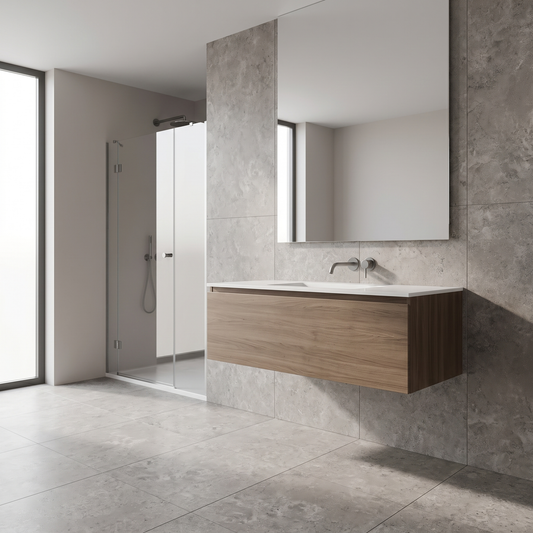 Basel Grey porcelain tile in an interior setting