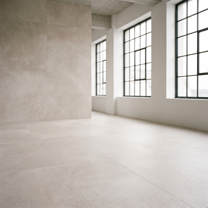 Cemento Ivory porcelain tile in an interior setting