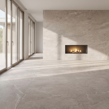 Sten Grey porcelain tile in an interior setting