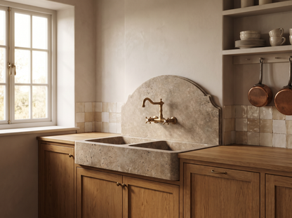 Toscana natural stone kitchen sink in a kitchen setting